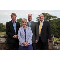 The couple in the middle are Martin and Mairi Wickett. The gentleman on the left side was Mike Reynolds, Ports Director for A&P shipping who was also part of our presentation endorsing the WITT by A&P shipping, Mike has since left A&P and is now WITT Project Manager. The gentleman on the right is Jason Ball of Moffat & Nichol, sponsors of Ocean Exchange ‘Leap to Zero’ General Dynamics Gulfstream event in Savannah, Georgia. (Photo: WITT Ltd.)