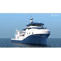The R/V David Packard will usher in a new era for MBARI’s work. The new state-of-the-art research vessel is currently under construction in Vigo, Spain. MBARI will welcome the new vessel into its fleet in late 2023. Illustration: Glosten © 2021 MBARI