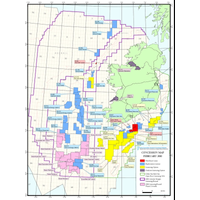 Map by DECNR shows the location of the Licensing Options awarded in the first phase of awards in the 2015 Atlantic Margin Licensing Round