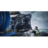 ECOsubsea robotic hull cleaner shown with shore connection pipe (Photo: ECOsubsea)