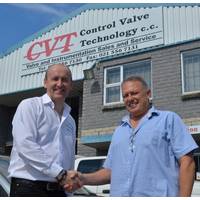 EnerMech chief executive officer Doug Duguid, left, with CVT managing director Stephen David in Cape Town