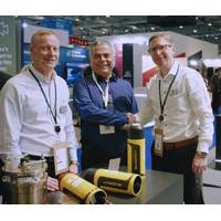 [L to R]: Jan Erik Faugstadmo, VP Positioning and Communication, Kongsberg Discovery; Donizeti Carneiro, Commercial Director, Corcovado; Spencer Collins, VP Sales Underwater Positioning, Kongsberg Discovery. image courtesy Kongsberg Discovery