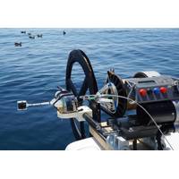 The fiber optic fishing reel system with a live-telemetry fiber optic imaging payload prepared for deployment in deep water over Atlantis Canyon in July 2020. Photo courtesy of Brennan Phillips.