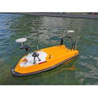 Figure 1. SL40 unmanned surface vessel with a small MBES. Photo courtesy Ocean Alpha