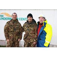 From left to right Beniamino Panduccio, Massimiliano Lai and Paul Bury, ROV Training Manager at The Underwater Center