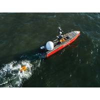 The Fugro Blue Essence uncrewed surface vehicle retrieves the Fugro Blue Volta electric remotely operated vehicle in the North Sea on March 3, 2022. Credit: Fugro
