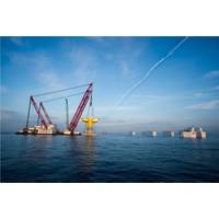 Gravity Based Foundation for the offshore wind farm Kriegers Flak in Denmark KFBE Installation Photo courtesy Ian De Nul Group