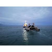 Installation of the prototype near Hanstholm © Wavepiston