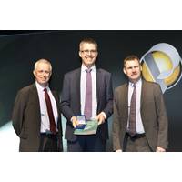 Jean-Jacques Biteau, Vice-President, EAGE; Professor Sebastian Geiger, Heriot-Watt University; Chris Ward, President, EAGE. (Photo: Heriot-Watt)