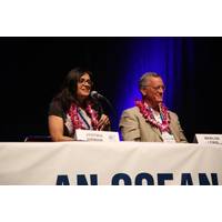 Dr.  Jyotika Virmani and Dr. Marlon Lewis at OceanObs’19. Photo: OceanObs’19
