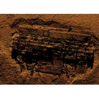 Kraken Synthetic Aperture Sonar image of a sunken barge in Halifax Harbour. © Kraken Robotics