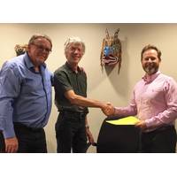 Left to right: Scott Christie, President, Foreshore; Dominic Gerelle, Vice President, Foreshore Technologies; Craig English, Operations Director of Subsea Services at Briggs Marine (Photo: Briggs Marine)