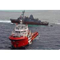 U.S. Navy image: salvage operation in progress.