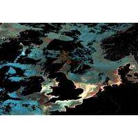 Ocean colour satellite image showing patterns in due to phytoplankton, sediment, dissolved organic matter and seawater conditions. Copernicus Sentinel 3A+B OLCI Data. Enhanced ocean colour composite image for 01.09.21 - 07.09.21 processed by NEODAAS.  © PML