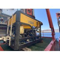 Photo – Film-Ocean's Quasar 150HP Workclass ROV in operation off the coast of Greece supporting an electrical interconnection cable installation project
