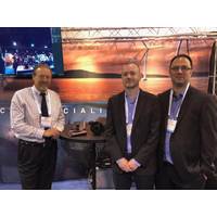 Pictured here at the Sidus booth are (L to R): Leonard Pool, Mark Hopper, VP, and Francis Labonte, both with Montreal-based Vantrix. Look for a feature on the system in a future edition of Marine Technology Reporter magazine. Photo: Greg Trauthwein