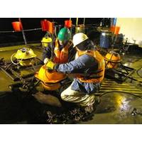 Preparation of Ocean-bottom Seismometer: Photo credit USCG