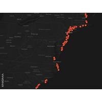 Map of USO reports of the U.S. East Coast. © Enigma