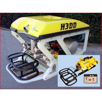 ECA Robotics ROV with JW Fishers RMD-1 remote metal detector on front, Inset photo – JW Fishers SeaOtter-2 ROV with RMD-1