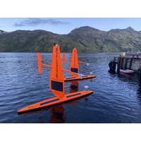 Two saildrones awaiting deployment from Dutch Harbor, AK. Credit: Courtesy of Saildrone