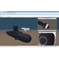 The screen capture shows how multiple camera views are used to align with the hatch for touchdown during rescue operations