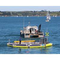 Seatricity’s Oceanus 2 prepares for tow-out to the Cornish Wave Hub.
