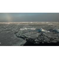 Small remnants of thicker, multiyear ice float with thinner, seasonal ice in the Beaufort Sea on Sept. 30, 2016. Credit: NASA/GSFC/Alek Petty