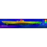 Sonar image of the German submarine U-576. (Credit: NOAA & SRI International)