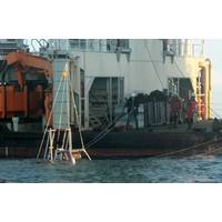 Spotting the Zooplankton Observatory near Heligoland from the ship Neuwerk. (Photo Alfred Wegener Institute)