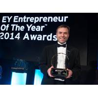 Steven Gray receiving his award.