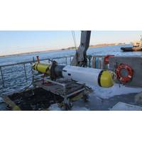 SUPR-REMUS on board the R/V Tioga, on its way to our Buzzards Bay site. Credit: A. Govindarajan