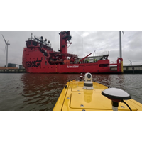 This photograph was captured by the Autonomous Surveyor USV during harbour trials in the Netherlands in May 2023. Credit: Subsea Europe Services GmbH