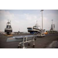 Various unmanned systems sit on display in Manama, Bahrain, Nov. 19, prior to exercise Digital Horizon 2022. (Photo: Brandon Murphy / U.S. Army)