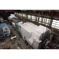 The Virginia-class submarine New Jersey (SSN 796) reached pressure hull complete in February 2021. The construction milestone signifies that all of the submarine’s hull sections have been joined to form a single, watertight unit. The boat is currently 72% complete. (Photo: Matt Hildreth / HII)