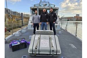 The Aquark team on board the HMS Pursuer. Credit: Aquark