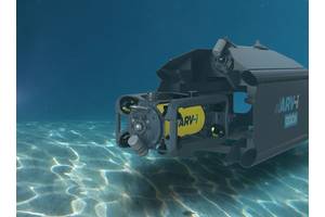 The ARV-i combines underwater vehicle, photography and robotics technology from Boxfish Research and underwater power and communications from Transmark Subsea. Image courtesy Boxfish & Transmark