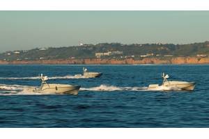 Corsair, Saronic's 24-foot ASV, supports a wide range of applications including maritime domain awareness, port, harbor, and offshore facility security monitoring, logistics shuttle operations and environmental monitoring.
Image courtesy Saronic