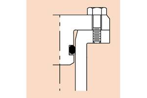 Figure 1. An o-ring is shown in a radial groove with the endcap secured. Note the use of a back-up ring and lead-in chamfers. (Image courtesy Parker Hannifin, adapted by the author for this article)