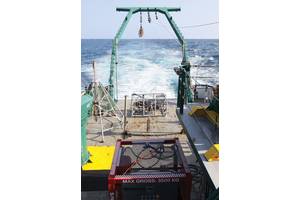 A MacArtney system, including oceanographic winch, custom made multiplexer, cables and connectors, is used to empower the FSU MILET toolsled onboard the R/V Weatherbird II