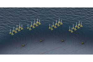 Offshore floating wind farm that uses MECON Collector Hubs
Image courtesy Baker Hughes
