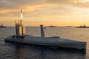 Saildrone has introduced Spectre, a 52-meter, 250 tonne USV capable of up to 30 knots.
Source: Saildrone
