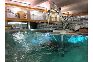 STL’s Autonomous Synchronised Stabilised Platform being put through its paces at the University of Plymouth’s COAST Laboratory. Photo courtesy STL
