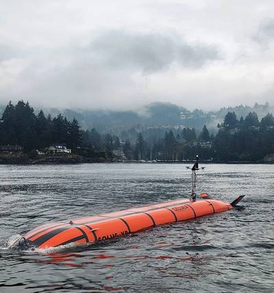 Cellula's Solus-XR XLUUV undergoes its inaugural sea trials off the shores of West Vancouver, B.C. on August 29, 2023. (Photo: CNW Group/Cellula Robotics Ltd.)