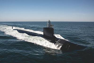 File photo of Virginia-class submarine the future USS Delaware (SSN 791). (U.S. Navy photo: Ashley Cowan)