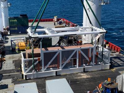 The first container loaded onto the MV Pride contains furniture products.(Photot: AMSA)

