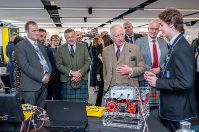 King Charles meets members of the Mintlaw Academy ROV team - Credit: GUH