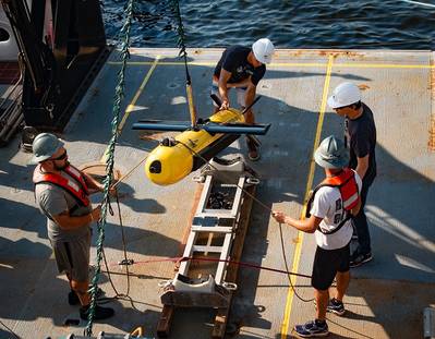 Kraken’s KATFISH high speed Synthetic Aperture Sonar towfish will be used to acquire ultra-high definition seabed images and bathymetry during the OceanVision project. (Photo: Kraken Robotics Inc.)