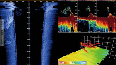 The multi-beam Sonar takes the highly-desired capability to scan port to starboard under the vessel and adds Furuno’s commercial fisheries spin on it. Image courtesy Furuno