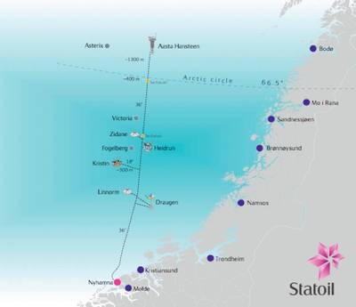 Pipe-lay Map: Image credit Statoil