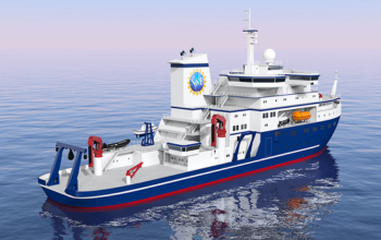 Rendering of an Antarctic Research Vessel. (Image: NSF, illustrated by Gibbs & Cox, a Leidos Company)